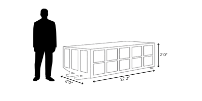 10 Yard Roll-Off Dumpster size