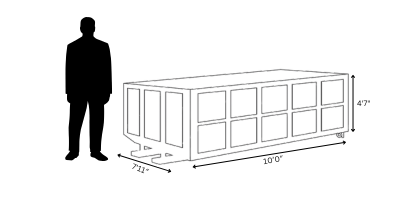 15 yard roll-off dumpster dimensions
