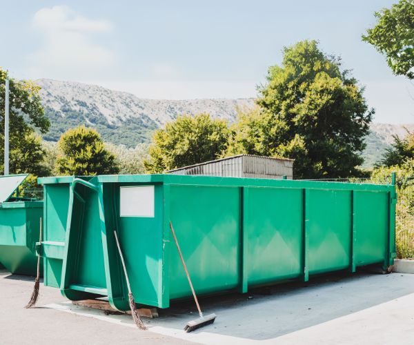 Large waste container at local storing station